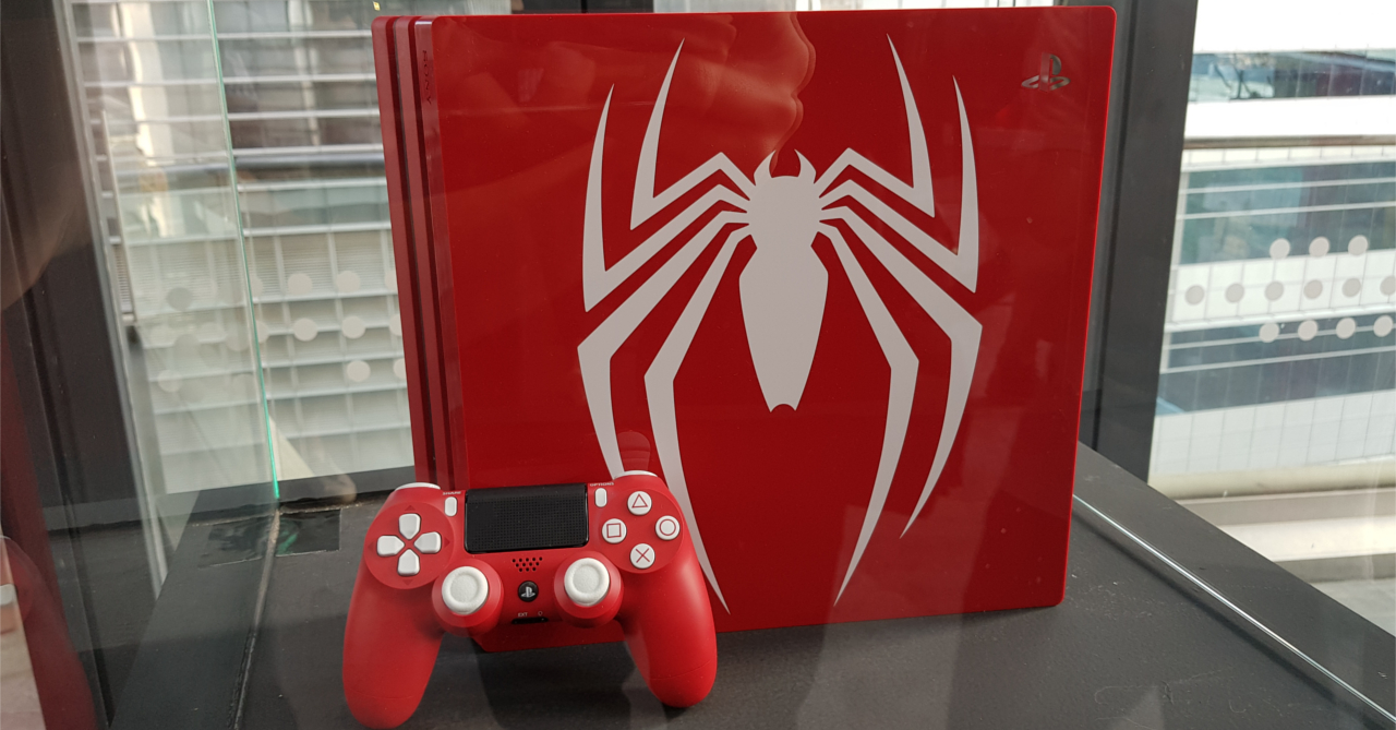 ps4 pro with spider man game