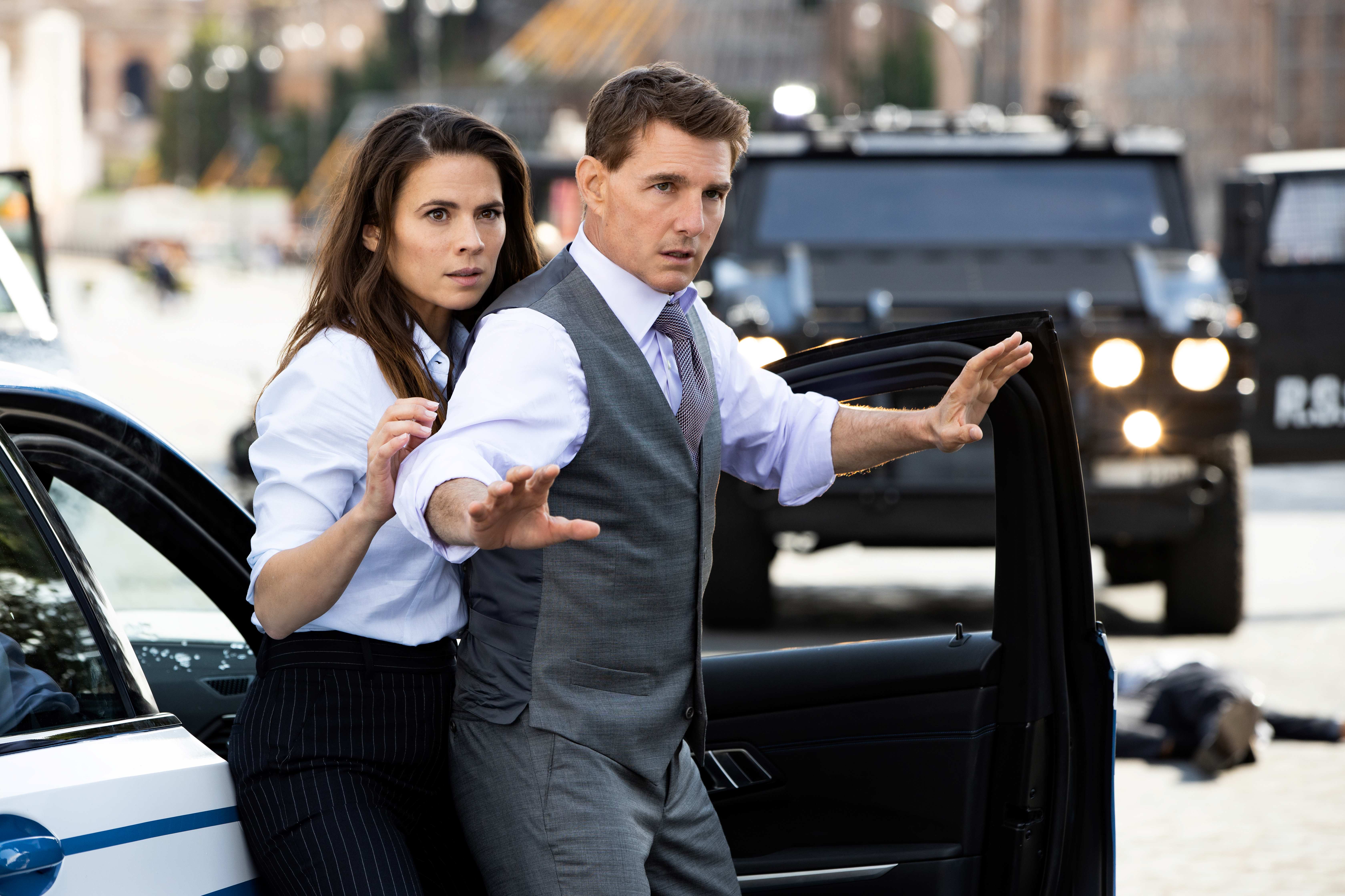 Tom Cruise and Hayley Atwell in Mission: Impossible Dead Reckoning Part One