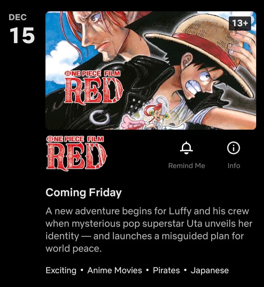 One Piece Film: Red is finally coming to Netflix