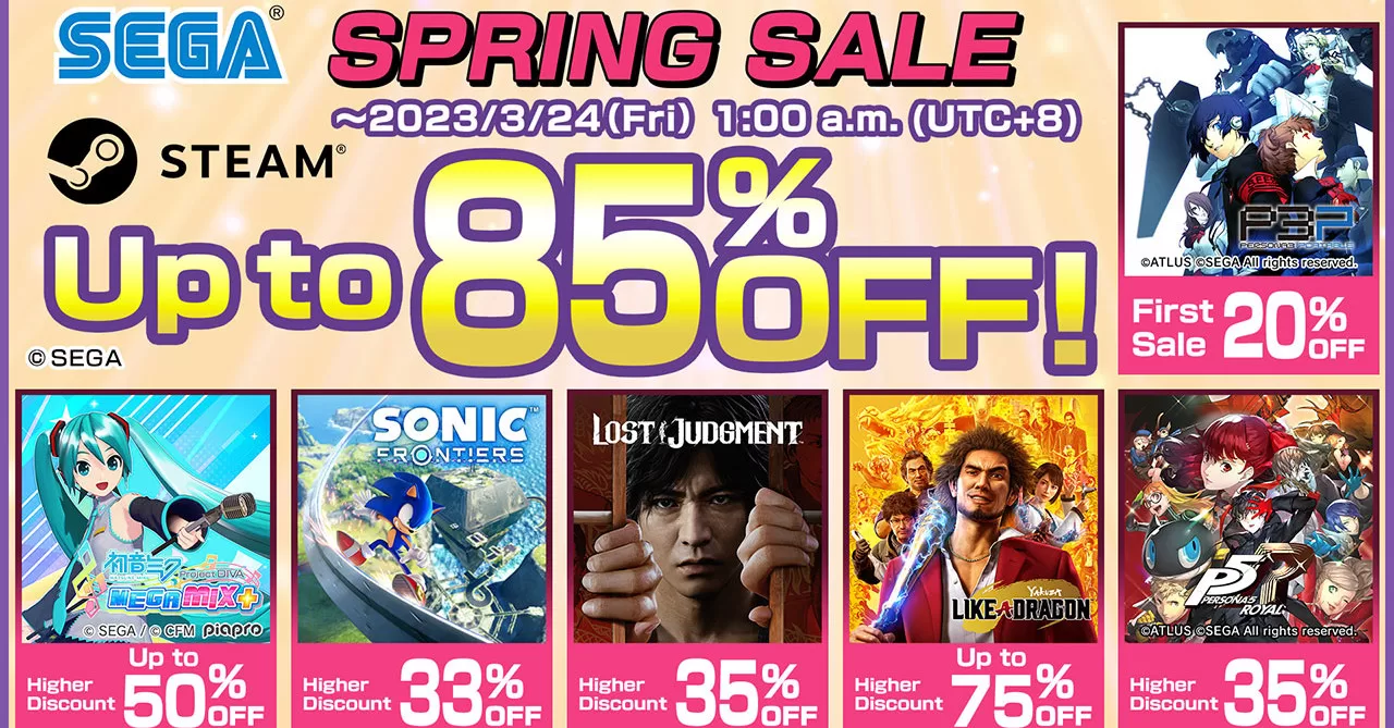 SEGA ATLUS Spring Sale 2024 is happening now on Steam